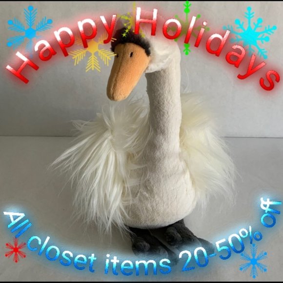 Jellycat Other - I am Petite Solange Swan - white and black - NWT